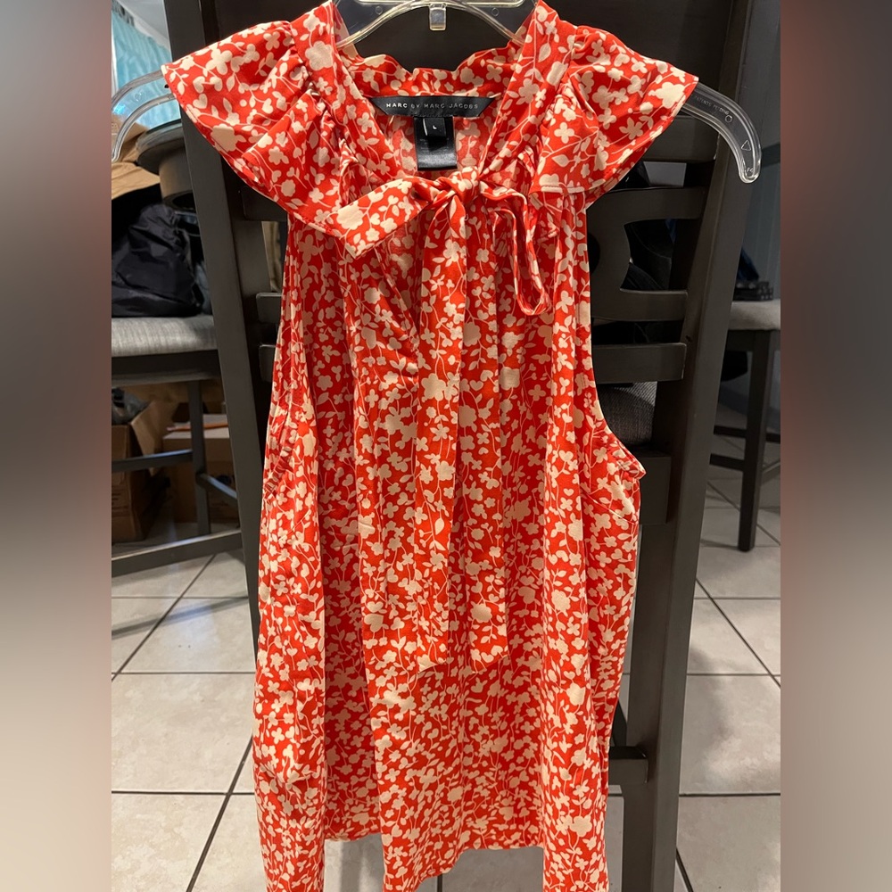 Marc by Marc Jacobs Orange and Cream Floral Top
